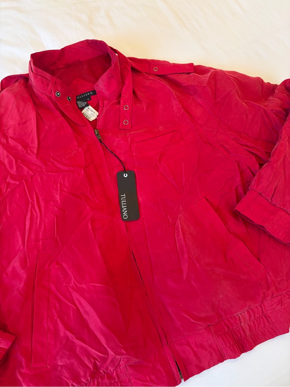 Tulliano Men’s Red Bomber Jacket with Zip